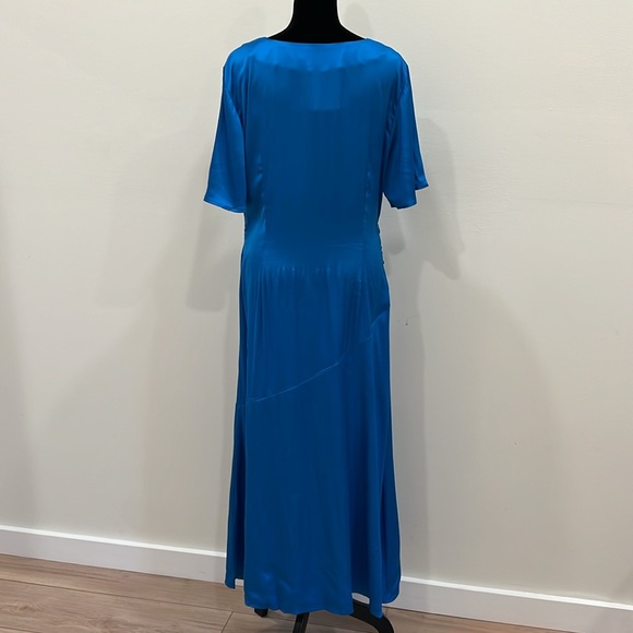 JAAF Gathered Midi Dress in Vivid Blue - Picture 9 of 15